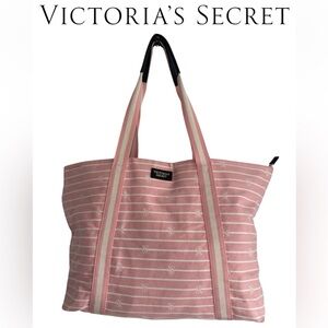 Victoria's Secret Light Pink Striped Tote